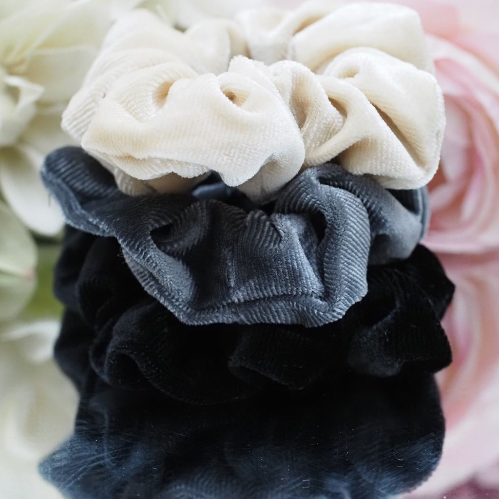 Scrunchie BLUDRU IMPORT GRES BUKAN BAHAN LIMBAH KUALITAS PREMIUM HALUS VELVET KOREA Kuncir Scrunchie