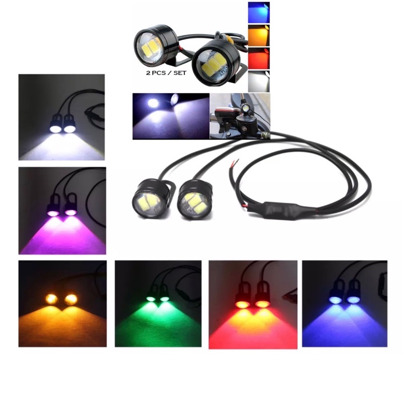 HOT SALE MATA ELANG STROBO EAGLE EYE FLASH STROBO KEDIP 3 LED DENGAN BRACKET SPION ISI 2 PCS