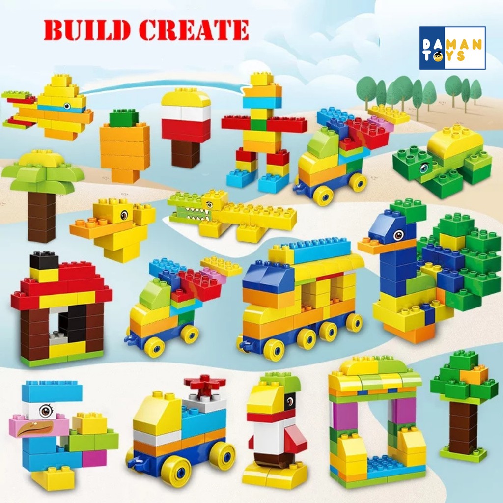 Brick Balok Blok Susun Besar Building Block Mainan Anak Edukasi Edukatif Puzzle DIY Kado Anak 3 Tahu