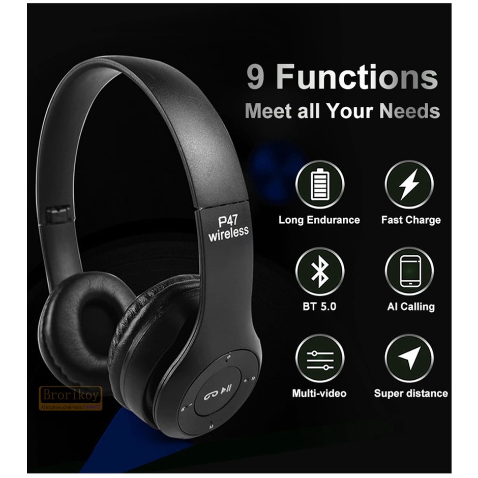 HEADSET / HANDSFREE REALME P47  WIRELESS BLUETOOTH PORTABLE SUPER BASS