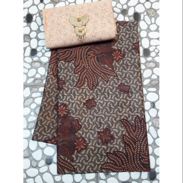 RM KAIN BATIK MOTIF SOGAN KEMBANG LANGIT DAN EMBOS / BATIK ASLI PEKALONGAN / BATIK ORI PEKALONGAN