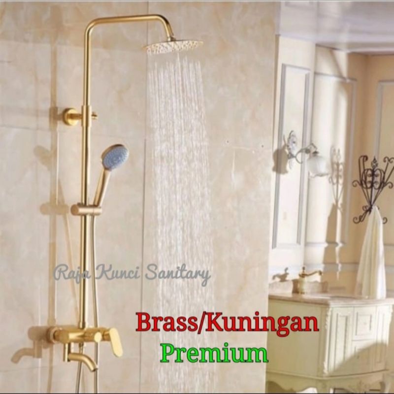 Shower Tiang/Column/Panas Dingin/Shower Set/Gold/Brass/Kuningan/Premium
