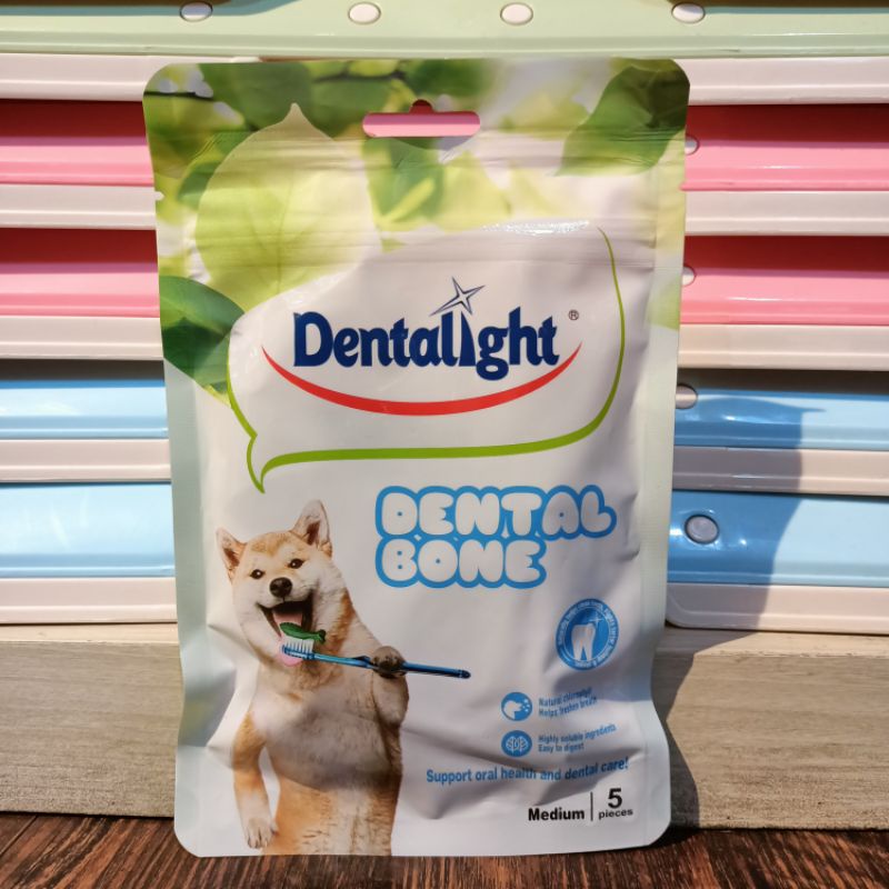 Dentalight Dental Bone 90gr / DentalBone Medium 5 pcs / Snack Dental Anjing