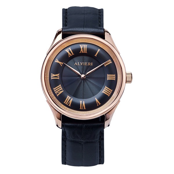 ALVIERI - Firenze Classic - Rose gold case 40mm Black(AFE 114)