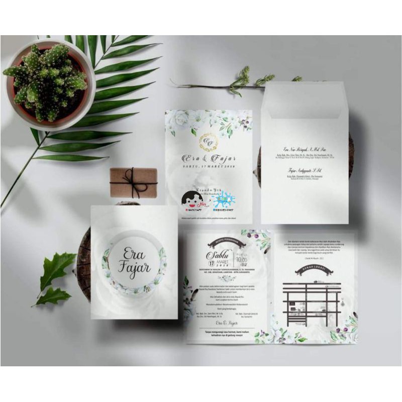 SAMPEL CONTOH UNDANGAN PERNIKAHAN AMPLOP PUTIH ELEGAN NARCRAFT