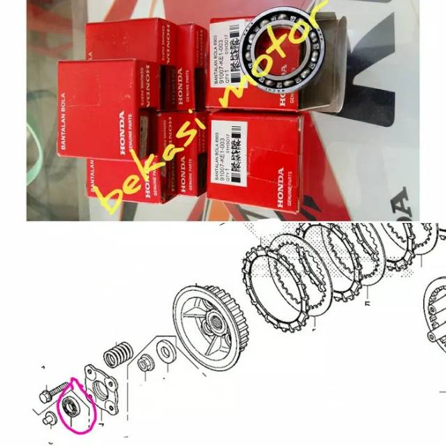 91007-KE1 laher bearing kopling honda cs1 sonic 125 sonic 150 supra GTR cb 150R led cbr 150R led ori