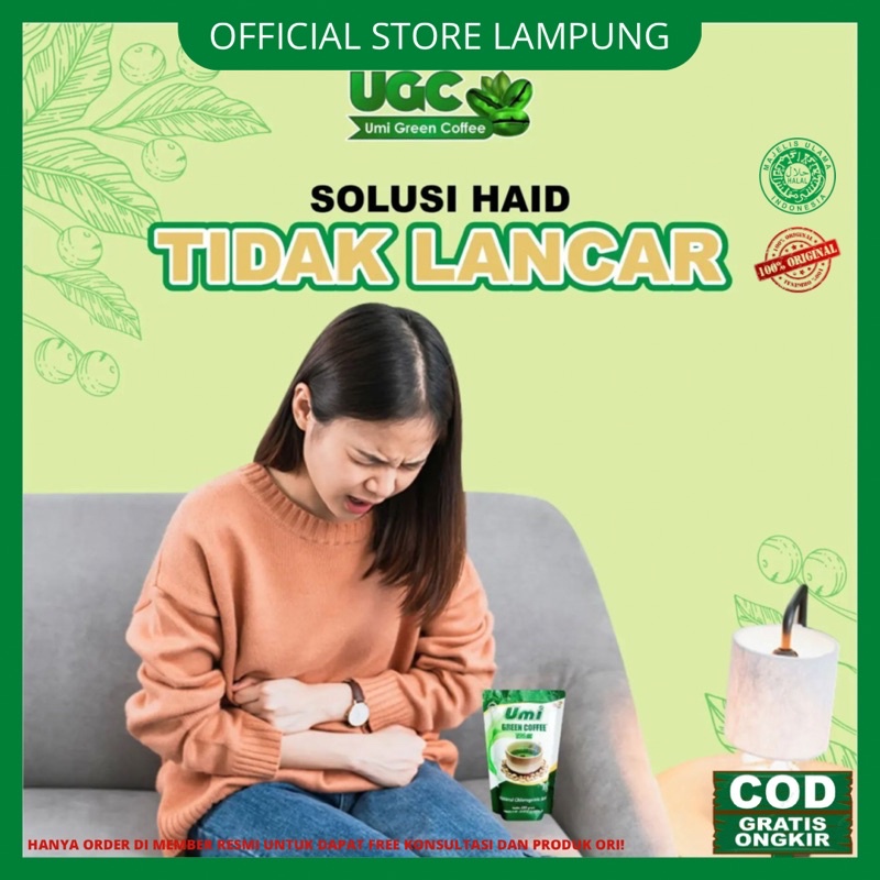 UMI GREEN COFFEE/ PELANCAR HAID AMPUH/ KISTA/ ATASI KEPUTIHAN/ PELANCAR MENS/ PROMIL