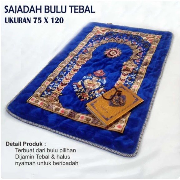 SAJADAH BULU MOTIF BERKUALITAS PLUS SABLON