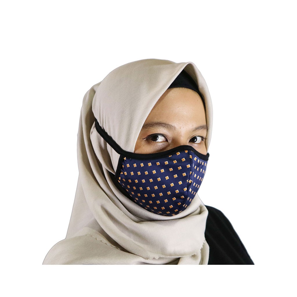 Masker Kain Wanita Hijab Kerudung Headloop Motif 2