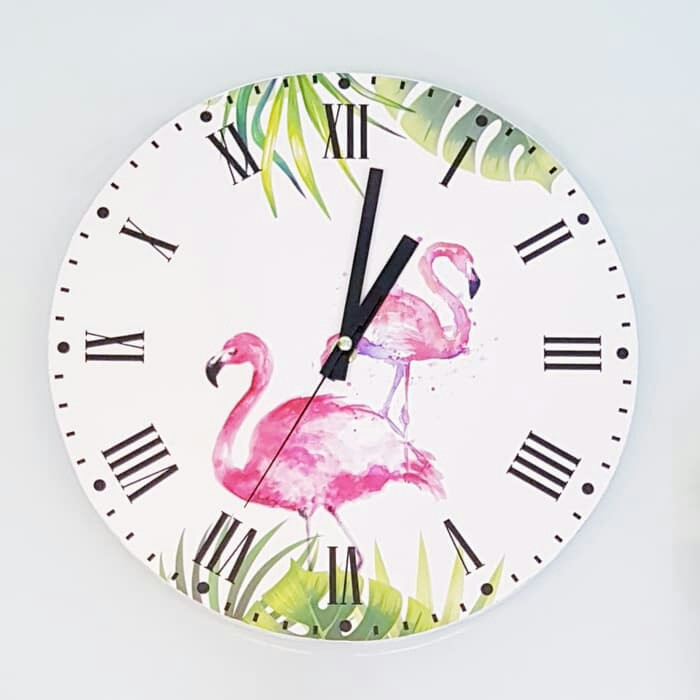 JAM DINDING  ANALOG MOTIF FLORAL FLAMINGO  SHABBY CHIC 