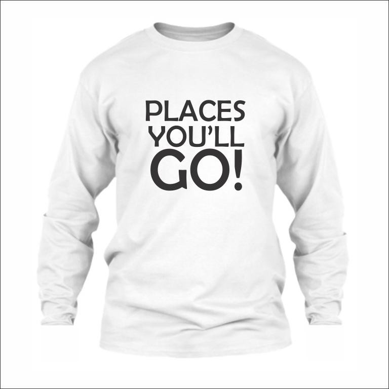 Indoholic Atasan Baju Kaos Distro Kaos Lengan Panjang Pria Wanita Combed 100% Places You'll Go