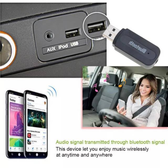 Receiver Bluetooth USB Car Adapter Mobil Audio Musik Player Stereo Aux Sambungan Bluetoot Original