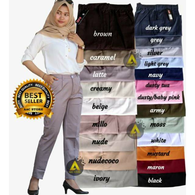 Baggy Pants Premium, Celana Wanita Premium American Drill Grade A , Celana Panjang Wanita