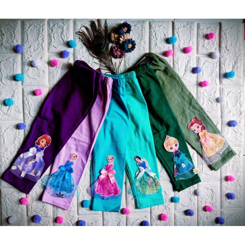 legging anak perempuan timbul 3d motif elsa 1-10tahun /legging anak perempuan Frozen elsa/leging anak cewek lejing anak perempuan/celana anak perempuan