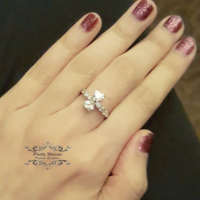 Cincin emas 18karat,  2 hati