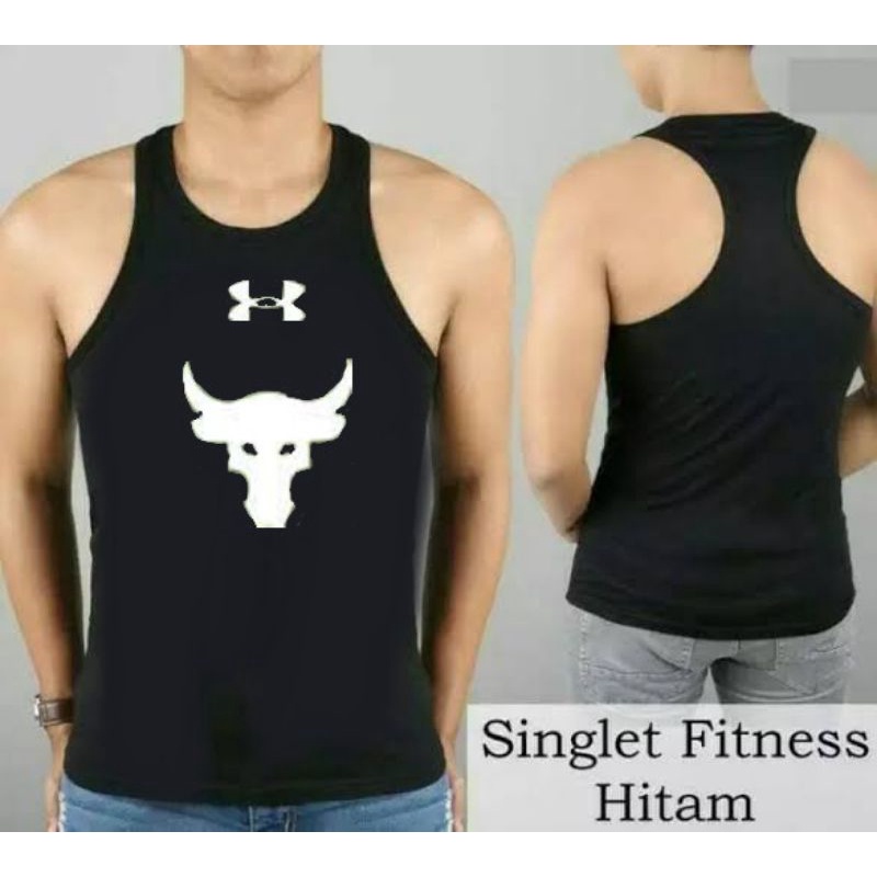 singlet olahraga/singlet model UA banteng /tangtop pria/singlet gym fitnes