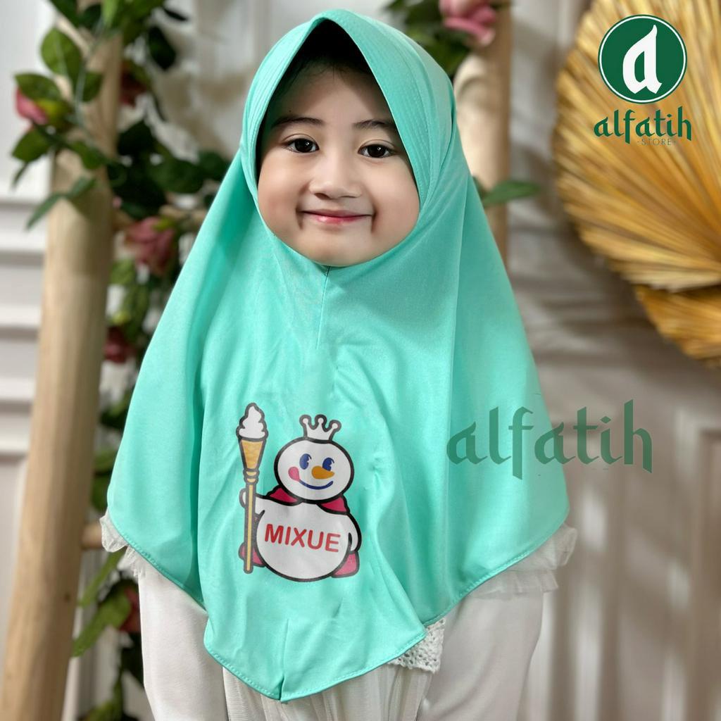 JILBAB ANAK TK - SD MIXUE ICE CREAM / ESKRIMAN / JILBAB ANAK USIA 4-7 TAHUN / PAKAIAN MUSLIMANAK PEREMPUAN / KERUDUNG ANAK TK / HIJAB ANAK TK-SD KHIMAR ANAK