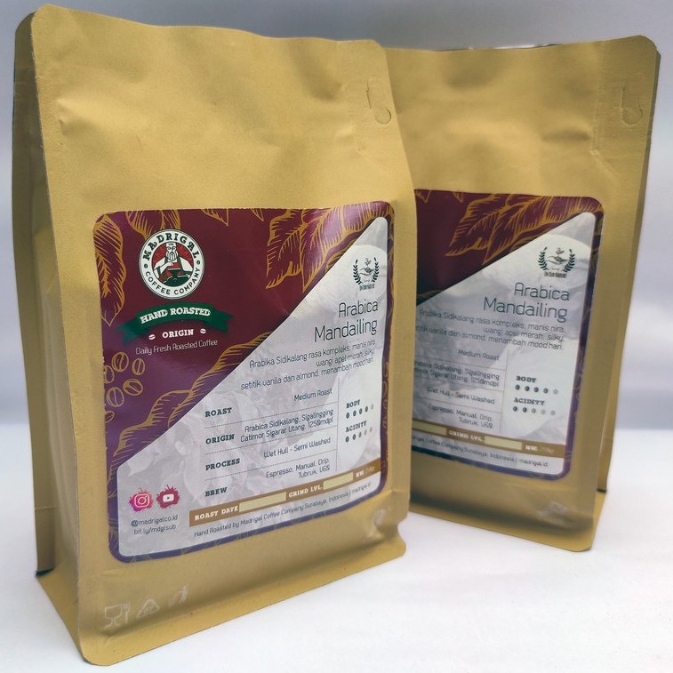 

Kopi Arabica Sidikalang Sigarar Utang Full City Madrigal Coffee 1000gr