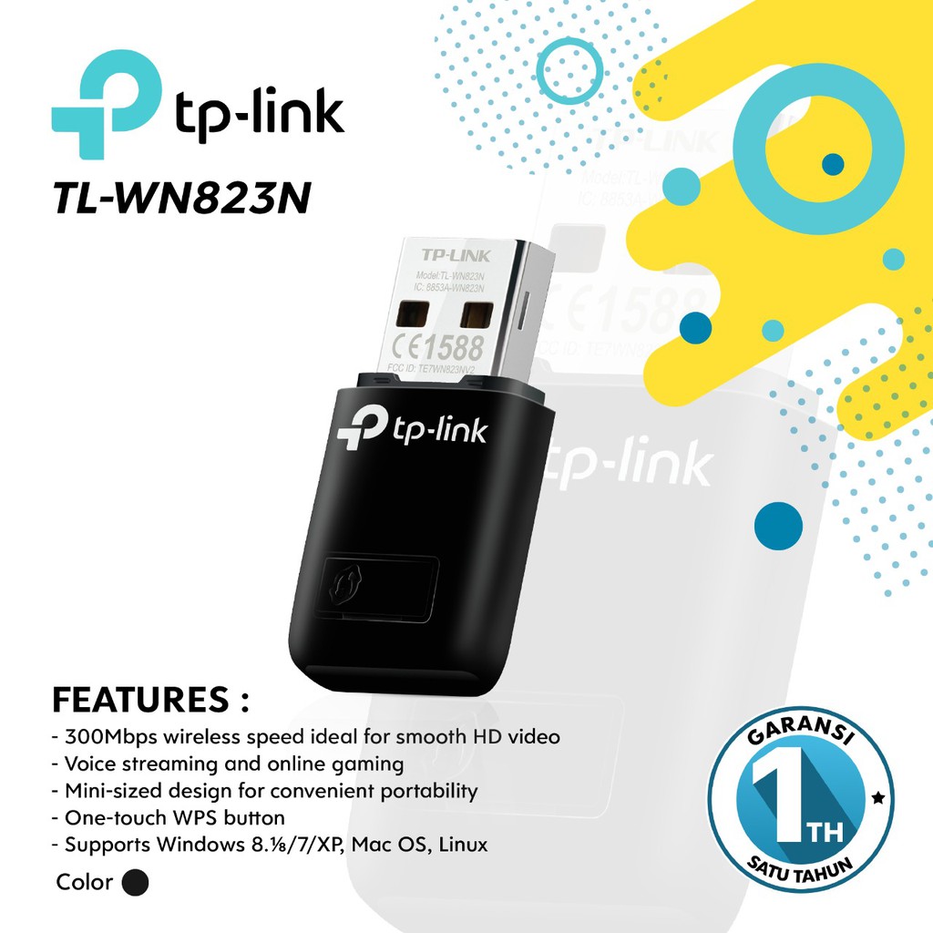 TP-LINK TL-WN823N 300Mbps Mini Wireless N USB Adapter - Garansi 1 Tahun