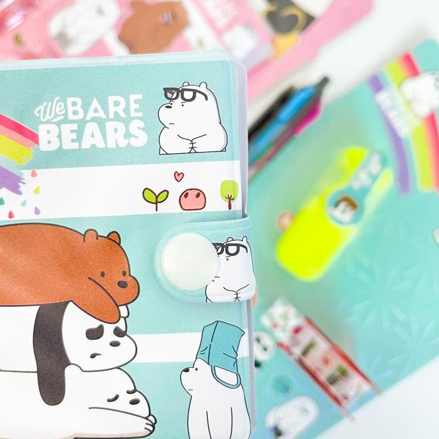 

✨ ⚡ERU Set Alat Tulis Mini WE BARE BEAR isi 4 Buku Kecil Pulpen Highlighter Mini Solatip Paket Murah Kado Unik Souvenir produck terlaris