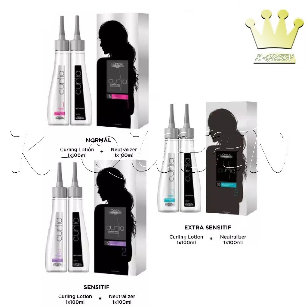 LOREAL Curlia Curling 100ml X2 STEP (200ml) Obat Rambut Keriting / Kriting / Hair Curly L'oreal