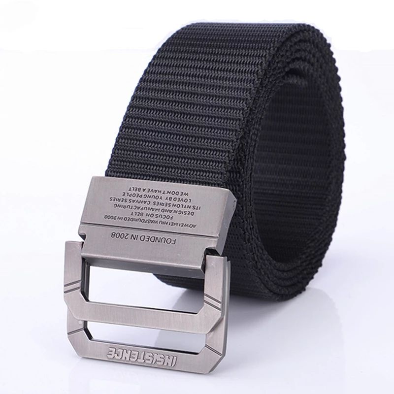 Ikat Pinggang Pria Kanvas Model Double Buckle gesper Tactical Gesper Outdoor