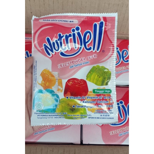 

agen distributor makanan instant nutrijell jelly powder rasa leci 15gr lychee jeli serbuk instan