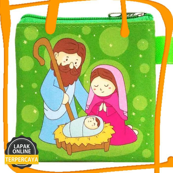

Original Christmas Wallet Yusuf Maria Yesus Polkadot Hijau Souvenir Kristiani Barang Original