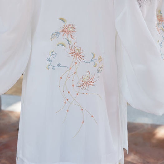 Original women's Han Chinese clothing [flower hidden] placket waist-high ruqun Chinese traditional H