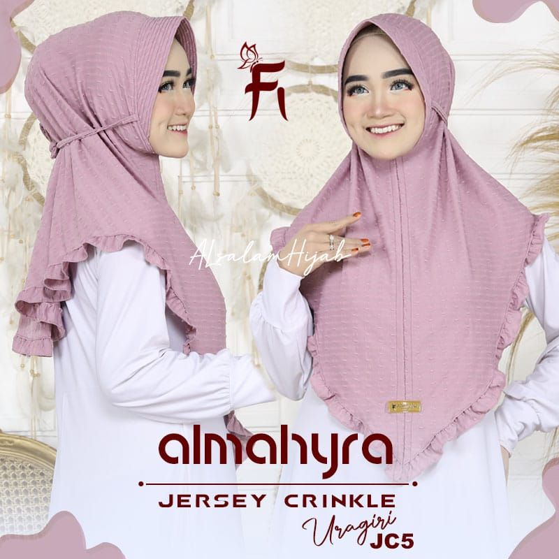 [113 fi hijab] jilbab instan almahyra jersey crincle uragiri original fi/ alsalam hijab