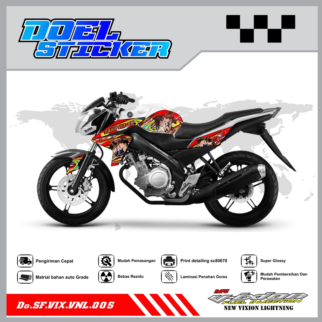 STICKER STRIPING VIXION NVL - STICKER STRIPING LIST VARIASI HOLOGRAM , CROME VIXION NVL 2013-2014 DOEL 005