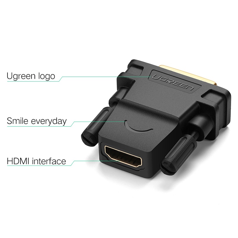 Ugreen Kabel Adapter Converter DVI-D 24 + 1 Male Ke HDMI Female