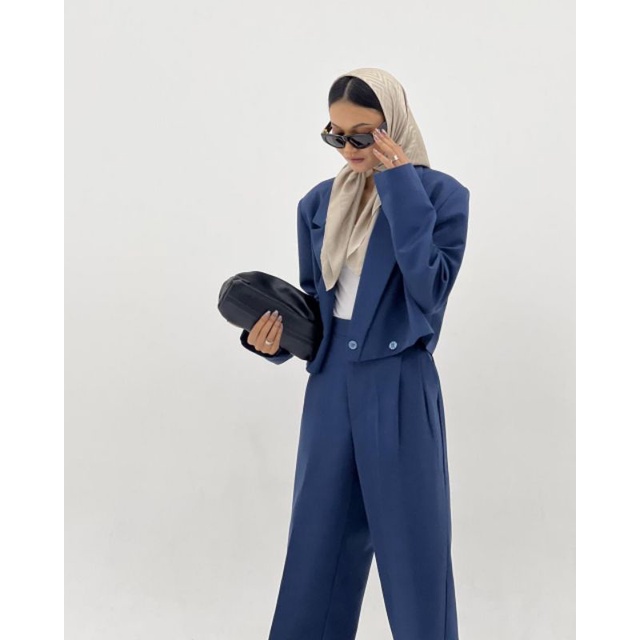 TRICK & TRICKY CROP BLAZER BLUE