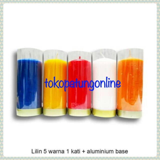 Lilin 5 warna 1 kati  alumunium base
