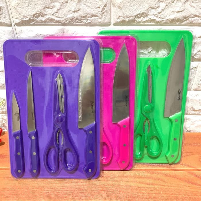 Satu Set Peralatan Pisau Dapur Lengkap dengan Talenan Knife | Shopee