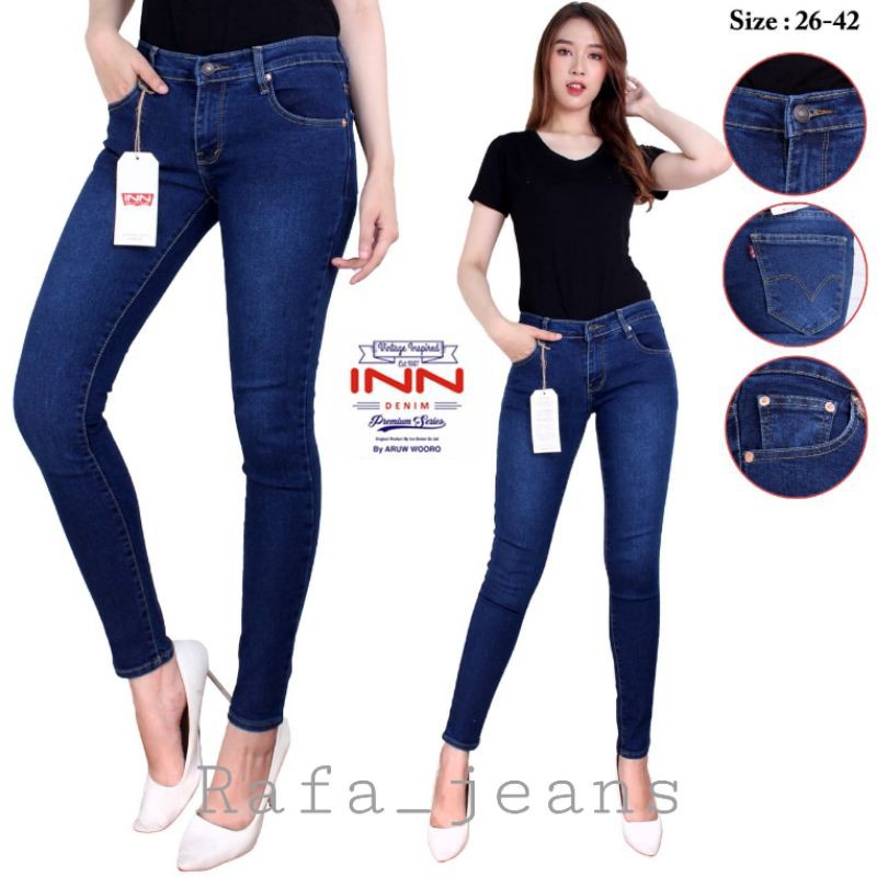 celana garment jeans strech basic jumbo wanita | shoftjeans premium big size cewe