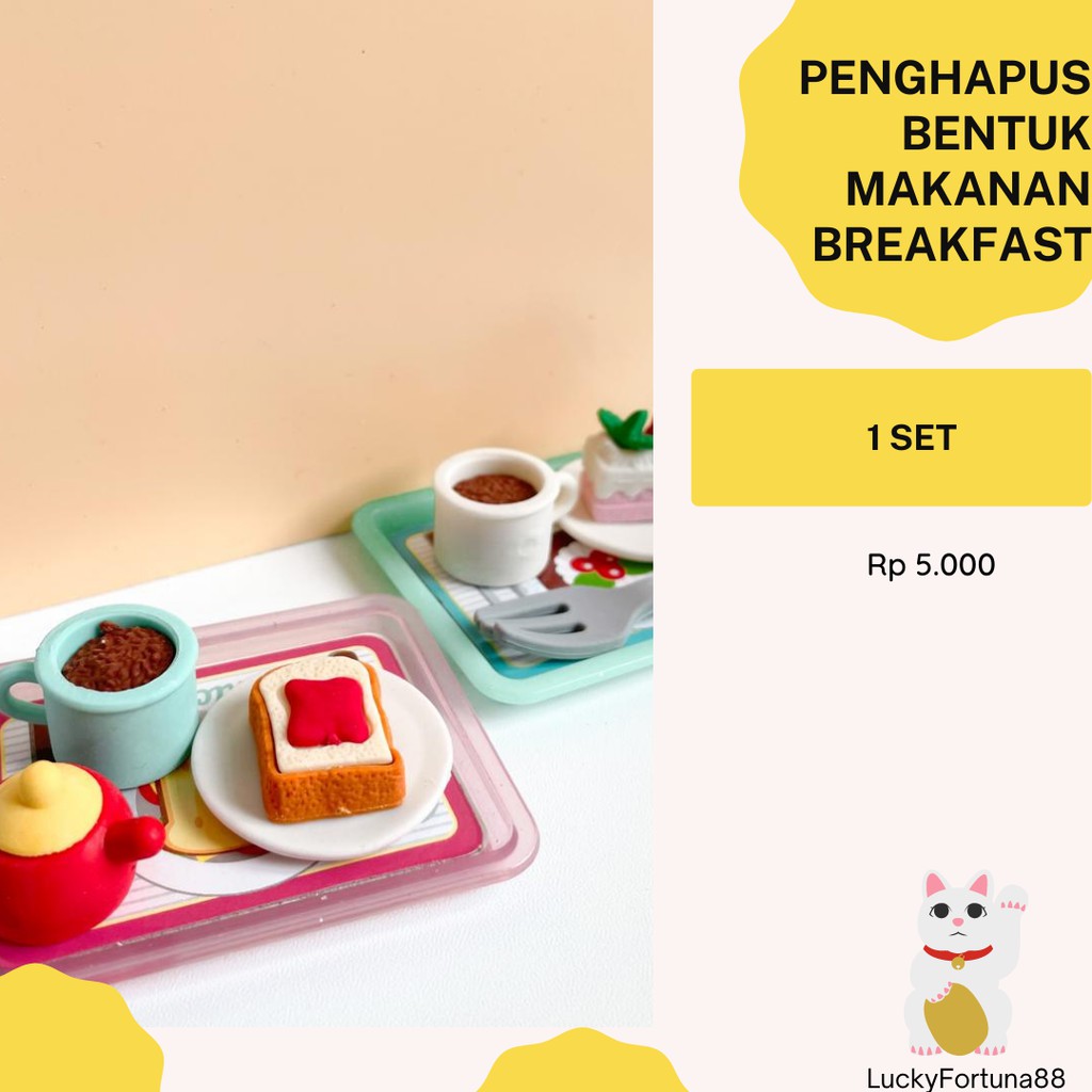 

[Luckyfortuna88] penghapus bentuk makanan breakfast penghapus bentuk makanan sarapan alat tulis kantor lucu unik kado murah premium