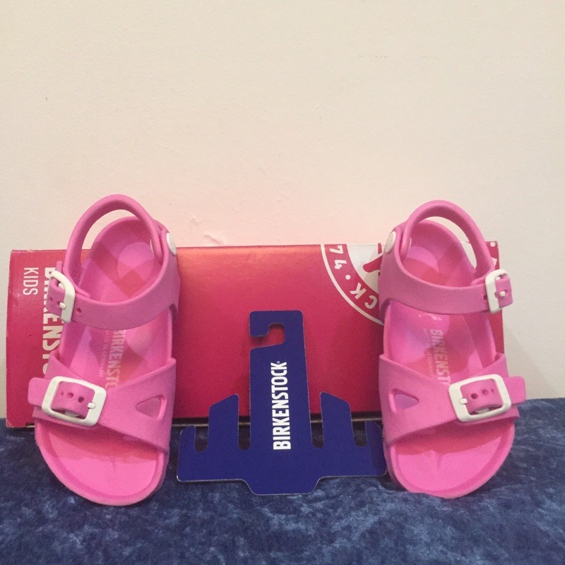 Birkenstock sendal anak perempuan rio eva neon pink