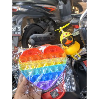 [Buy 1 Get 3] Mainan Pop It Rainbow Free Bebek Helm dan Emoji Dashbord