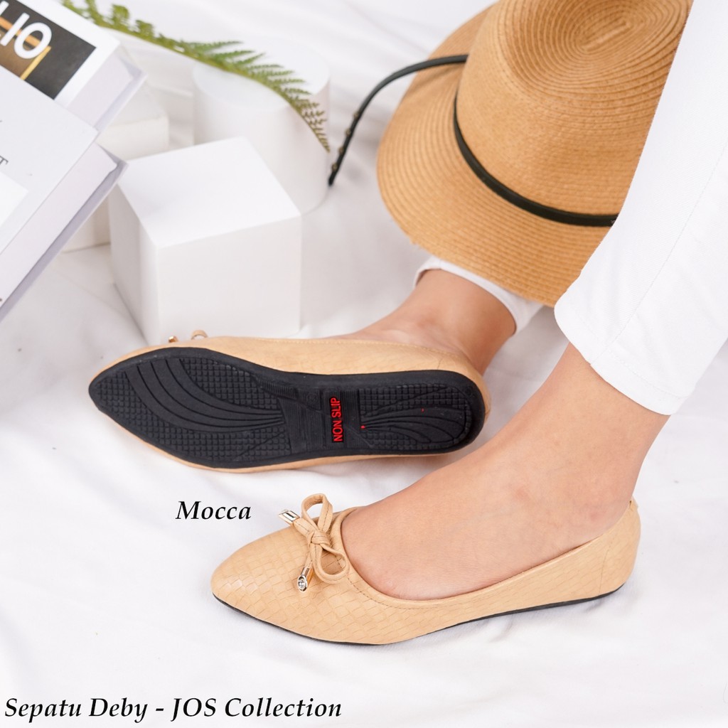 Flat Shoes Wanita - Sepatu Deby Balet Wanita Motif Kulit by JOS Collection