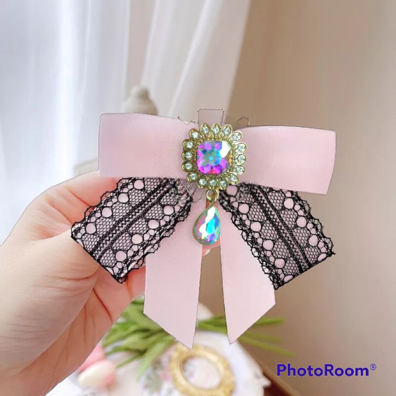 pita aplikasi korean ribbon brooch