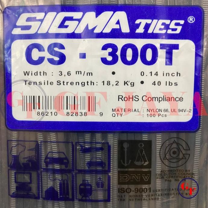 

BANTING HARGA Kabel Ties / Tis Sigma CS 300 T / 30cm / 30 cm Hitam / Putih CS300T