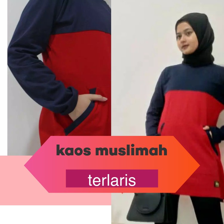 KAOS MUSLIMAH TUNIK SAKU COMBED 24s