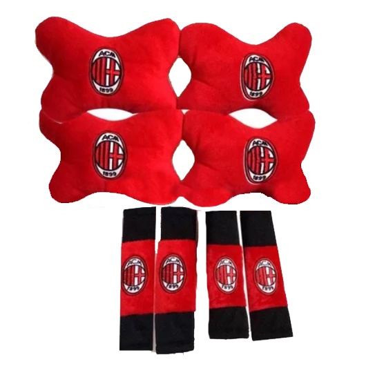 Car Set Bantal Mobil AC MILAN Set 8 / Bantal Mobil AC MILAN