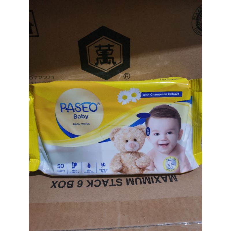 Tissue Paseo Baby Wipes Tisu Basah Isi 50 Bayi