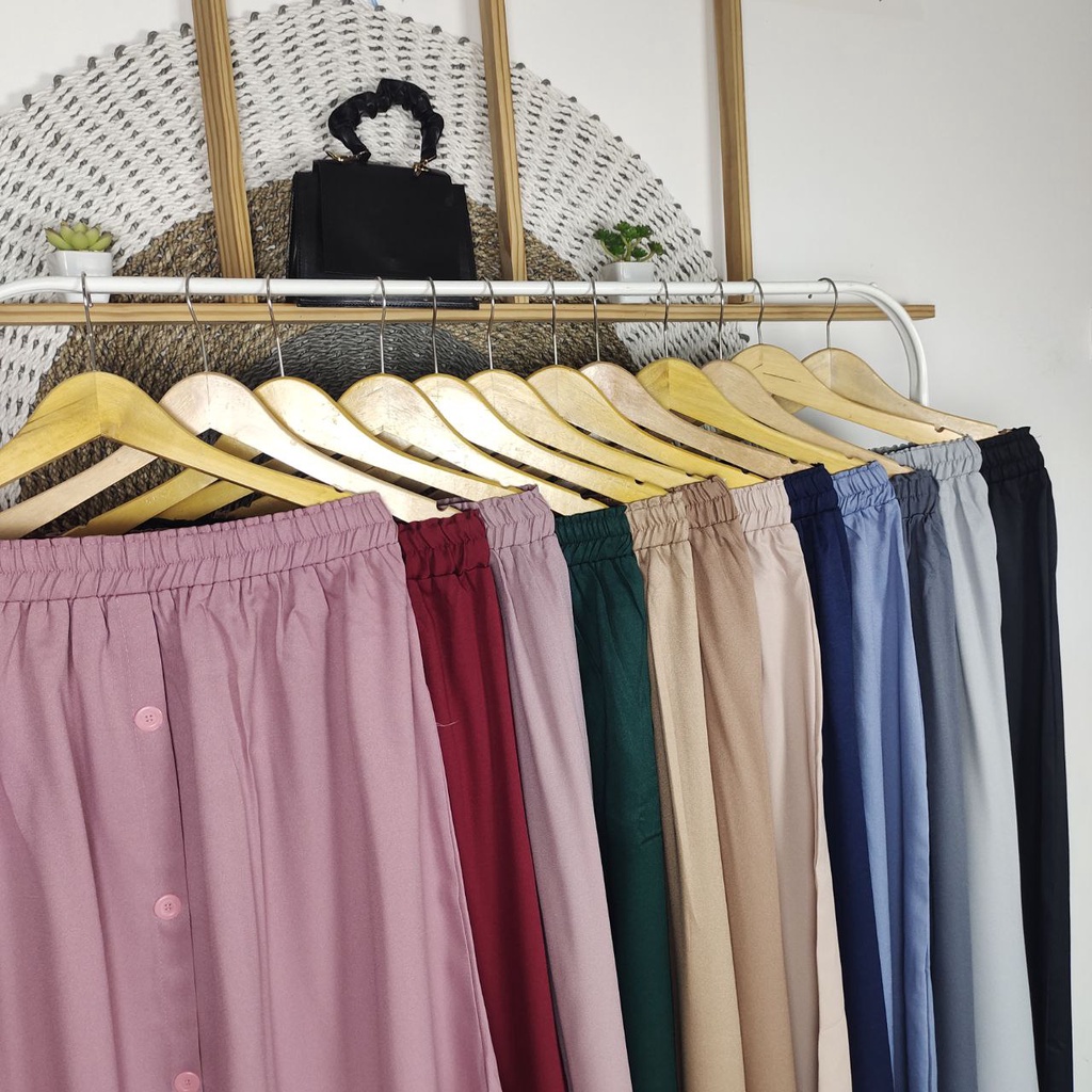 ROK SUPER JUMBO 100KG KE ATAS BUTTONSKIRT BIGSIZE - BISA COD - BUMIL - BAHAM ADEM GAK NERAWANG-1