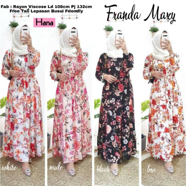 Dress Maxi Dress Baju Wanita Pakaian Wanita Dress Motif Bunga Shopee Indonesia