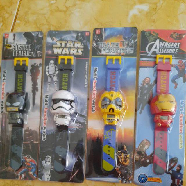Jam karakter ( batman, starwash, transformer, iron man)