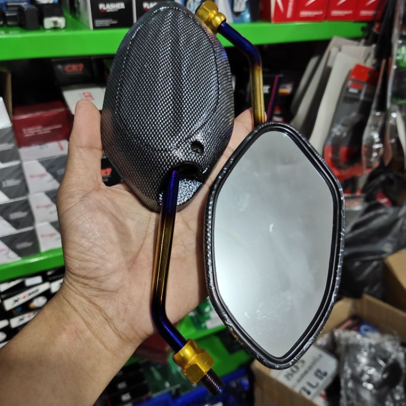 spion model beat karbon two tone tangkai sedang beat Scoopy Vario dll