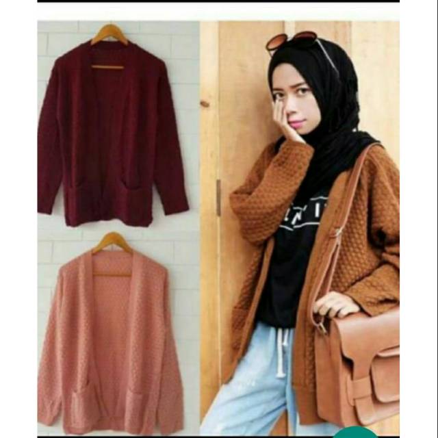 Cardi Nanas Tebal cardi rajut knit